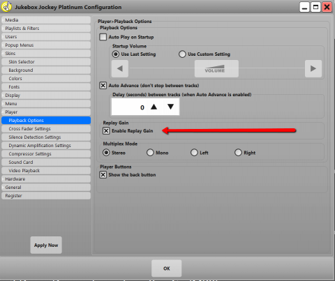 Jukebox Software Replay Gain