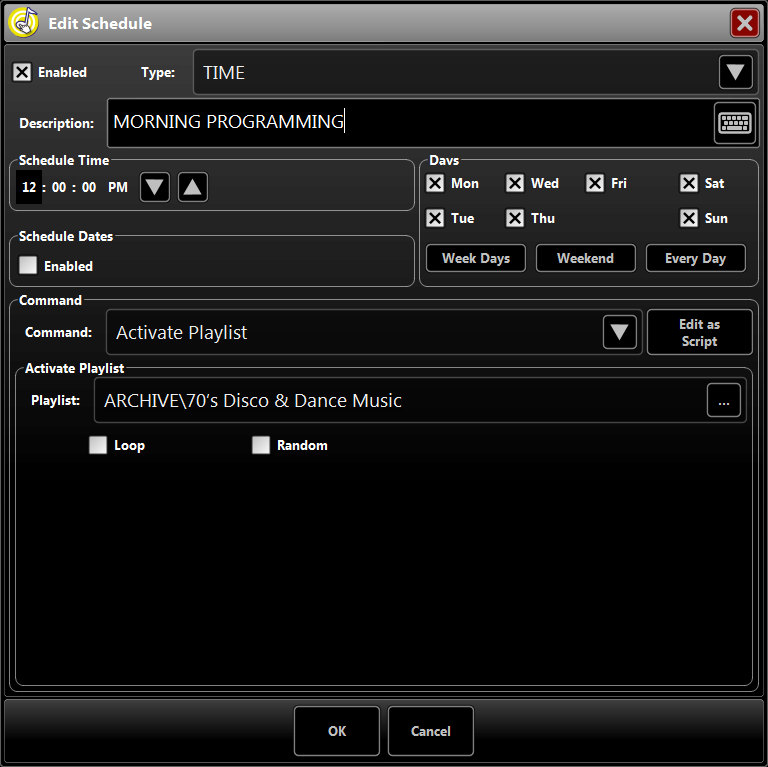 Business Music Scheduler